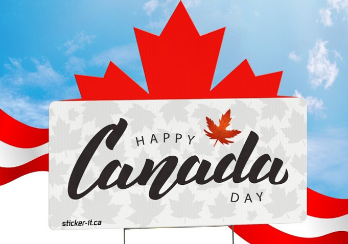 Canada day lawn signs